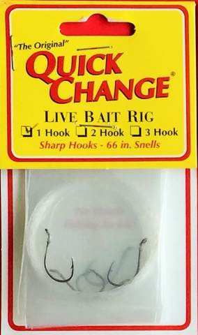 Quick Change Live Bait Rig Single #4 Bronze Hook Real Floaters - 6
