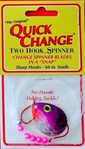 Quick Change Spinner Rig #4 Colorado Fish Candy Holographic Sunny Blade,  Double Red Hook - Qty 1 - Precision Fishing
