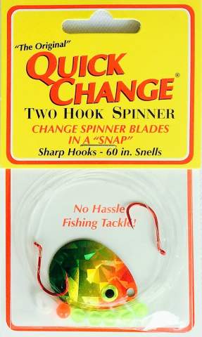 Quick Change Spinner Rig #4 Colorado Fish Candy Holographic Rainbow Blade,  Double Red Hook - Qty 1 - Precision Fishing