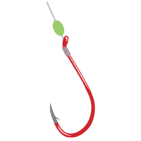 Gamakatsu 47306 Round Bend Treble Hooks, Size 8, Red - 10 Pack