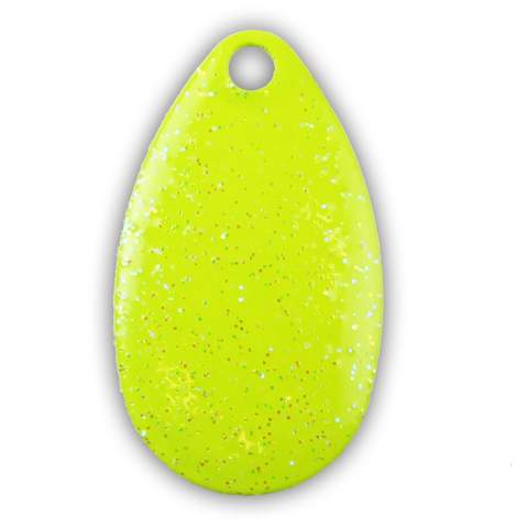 Indiana #5 Chartreuse Crystal Spinner Blade - 10 Pack - Precision Fishing