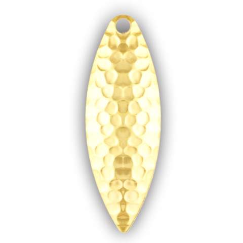 Willowleaf #3 Hammered Gold Plated Spinner Blade - 10 Pack - Precision  Fishing