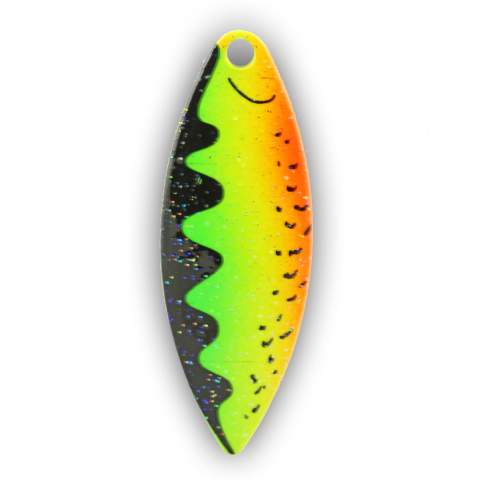 Willowleaf #5 Firetiger Perch Crystal Spinner Blade - 10 Pack - Precision  Fishing